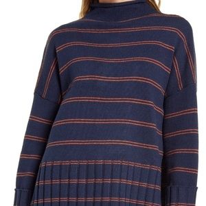 Madewell Glenmoor Stripe Mock Neck Sweater, Size‎ X-Small - Blue. 
4736